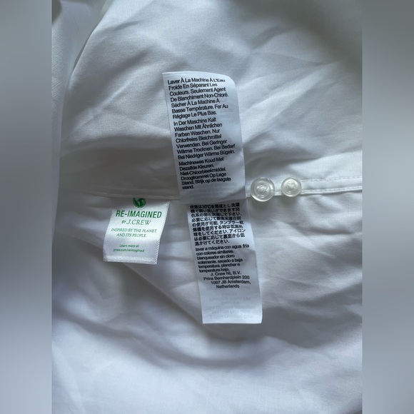 New J.Crew Men Classic Black Label Button Up Shirt Size Medium Long Sleeve White - Picture 10 of 12